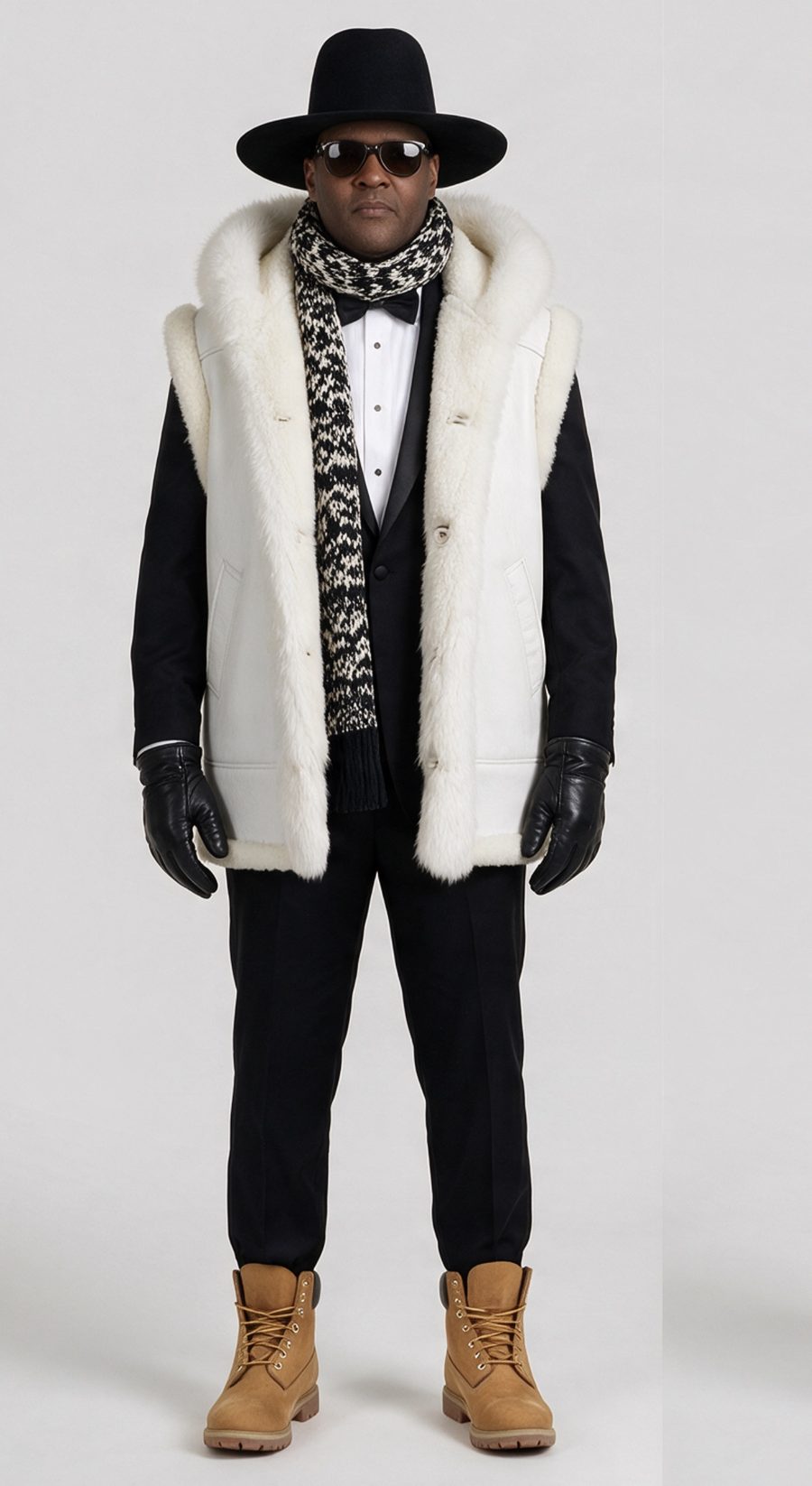HarlemsFavoriteSon in white shearling vest